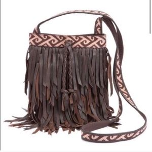 LUCKY BRAND Fringe Brown Cross Body purse
